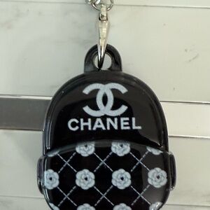 Vlack & white flower logo backpack Doll Accessory